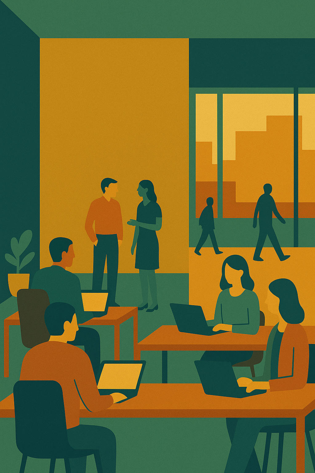 Open-plan office at Panorama St Paul’s with flexible layouts and team collaboration